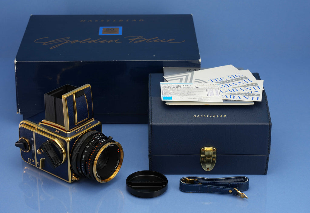 HASSELBLAD 503CX 50TH GOLD BLUE SUPREME CAMERA +80MM CF +A12 +BOX NEW OLD  STOCK!