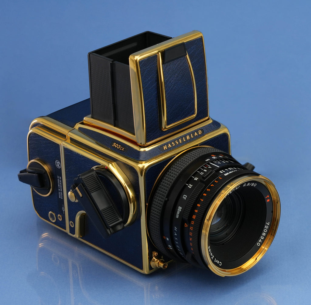 HASSELBLAD 503CX 50TH GOLD BLUE SUPREME CAMERA +80MM CF +A12 +BOX