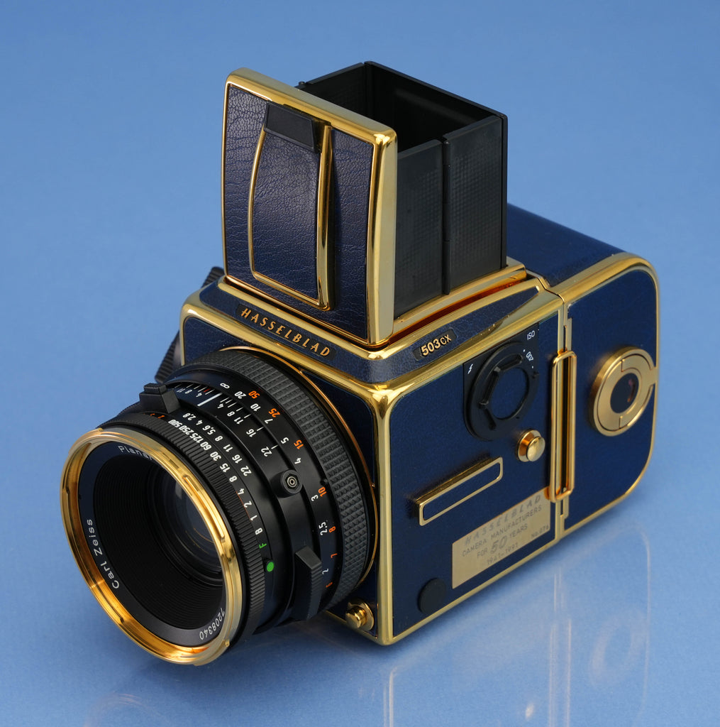 HASSELBLAD 503CX 50TH GOLD BLUE SUPREME CAMERA +80MM CF +A12 +BOX