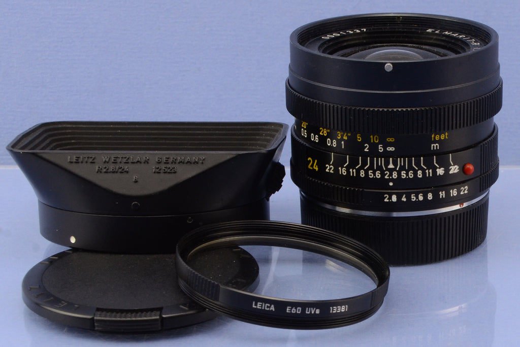 LEICA LEITZ 24MM ELMARIT-R F2.8 11221 LENS. PROTOTYPE #0001337. THEARD REAR  WOW