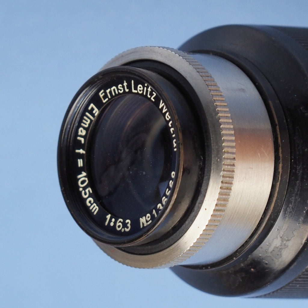 LEICA LEITZ 105MM MOUNTAIN ELMAR F6.3 BLACK PAINT NICKEL LENS +CAP NICE!