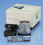 LEICA LEITZ 50MM SUMMICRON F2 CHROME DUAL RANGE M LENS 11918 SOMNI +EYES +BOX