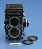 ROLLEI ROLLEIFLEX 2.8F 12/24 ZEISS PLANAR 80MM TWIN LENS REFLEX CAMERA +CAP NICE