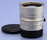 LEICA SUMMILUX-M 50MM F1.4 SILVER CHROME ASPH BRASS BODY 11892 6 BIT LENS +CAPS