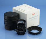 LEICA LEITZ 28MM PC-SUPER-ANGULON-R F2.8 R SHIFT LENS 11812 +12540 SHADE +BOX