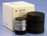 LEICA LEITZ 50MM SUMMICRON-M F2 V5 E39 SILVER CHROME LENS 11816 +CAPS +CASE +BOX