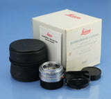 LEICA LEITZ 35MM SUMMICRON-M F2 11311 KING OF BOKEH V4 SILVER LENS +BOX MINT!