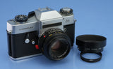 LEICA LEITZ LEICAFLEX SL 10001 CHROME SLR FILM CAMERA BODY. NICE!