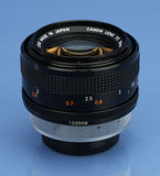 CANON 55MM F1.2 FD S.S.C ASPHERICAL ASPH SLR FD MOUNT LENS +CAPS +BS-58 SHADE