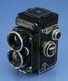 ROLLEIFLEX ROLLEI 55MM F4 DISTAGON ZEISS WIDE TLR CAMERA +METER +CASE +CAPS WOW!