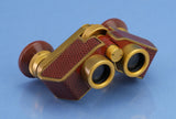 ZEISS CARL JENA THEATIS 3.5X15 GOLD-PLATED BINOCULARS +NAVY BLUE CASE PRETTY!