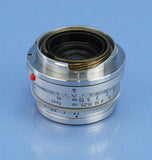 LEICA LEITZ 35MM SUMMARON F2.8 11306 VINTAGE CHROME M LENS +CAP +UV +CASE