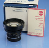 LEICA LEITZ 19MM ELMARIT-R 11225 F2.8 3CAM 1ST V R LENS +BOX +SHADE +CAPS +PAPER