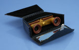 ZEISS CARL JENA THEATIS 3.5X15 GOLD-PLATED BINOCULARS +NAVY BLUE CASE PRETTY!