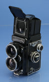 ROLLEIFLEX ROLLEI 55MM F4 DISTAGON ZEISS WIDE TLR CAMERA +METER +CASE +CAPS WOW!