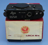 LEICA LEITZ M4 50 JAHRE BLACK CAMERA BODY +BOX MINT RARE GMBH MARKED ELC C SEAL!